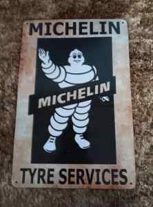 Michelin Man tyre service metal sign 