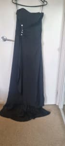 Black lace up formal dress