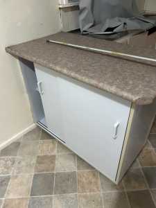 Kitchen bench with sliding door storage $50