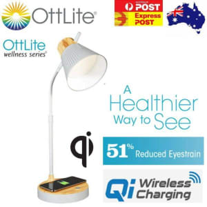 ottlite led woodgrain desk lamp