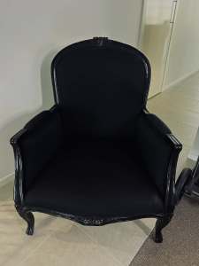 Black French Provincial Armchair