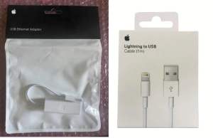 New Sealed Genuine Apple Ethernet USB Adapter A1277, Lightning cable