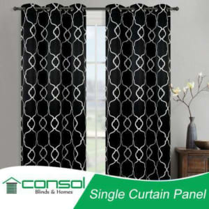 Single Panel Eyelet  BLOCKOUT Curtain With Pattern from 140cm-300cm