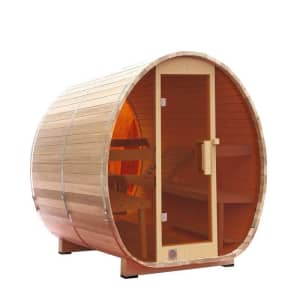 Couples Cedar Premium Glass Outdoor Barrel Sauna