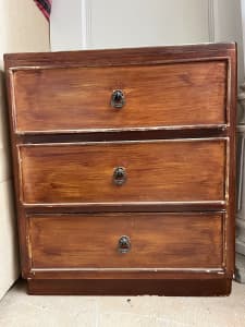 Solid Wooden Bedside table with 3 drawers