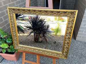 Luxury Wall Mirror Ornate Aged Gold Wood Frame 73cm x 57cm