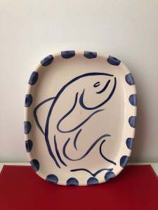 A.Santos Portugal Hand Painted Serving Platter Fish Design