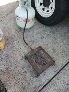 Cast iron gas cooker burner