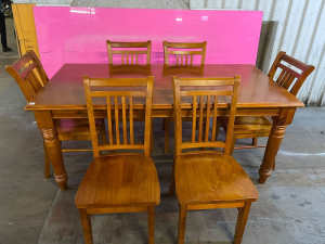 Country Style 7 Piece Dining Table Set & Chair