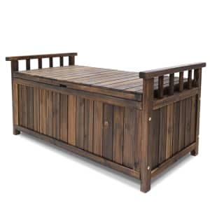 Gardeon Outdoor Storage Box Wooden Garden Bench Chest Charcoal