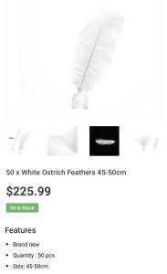 Ostrich Feathers BULK 2 diff sizes available $330 for the lot Ono 