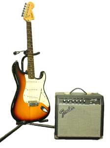 Fender Squire Stratocaster Guitar and Amplifier / Amp PR495