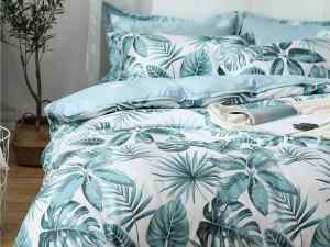 Aqua Blue Quilt Cover Set Luxton King Size 3pcs Tropical