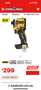 DeWalt DCF850 brushless compact impact driver 3 speed