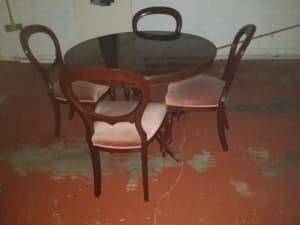 Mahogany dining table and chairs