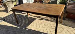 Solid timber outdoor dining table