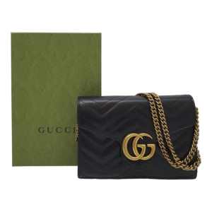 Gucci Marmont Matelasse Mini Bag 1000/U/Gg Black Handbag