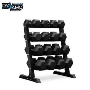 12.5kg - 30kg Rubber Hex Dumbbell with Rack Package New with Warranty