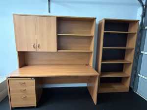 Office Furniture - Desk, Hutch & Drawers (Bookcase not available)