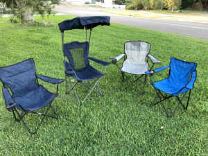 Camp chairs, folding
