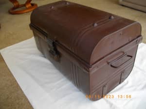 antique metal sea chest