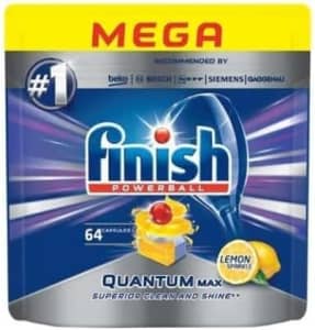 Finish Powerball Quantum Max Lemon Sparkle Tablets (Pack of 64)