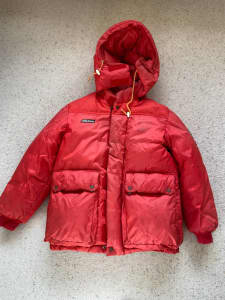 Men's Down Mountaineering Jacket with hood Mizuno Leothermo Red/Orange