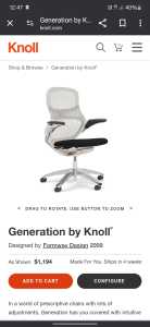 Generation by Knoll office chair (no armrest)