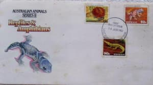 AUSTRALIA POST FIRST DAY COVER Reptiles & Amphibians 1982