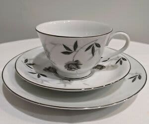 Vintage Noritake RC Royal Collection Porcelain Platinum Trio - Luxury