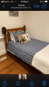 King single mattress, base and bed head