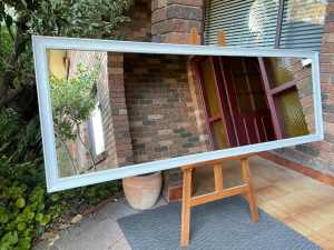 Full Length Wall Mirror Antique White Scalloped Edge Frame 199x70cm