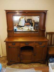 180cm Vintage Wooden Sideboard Cabinet. Good Condition. Carlingford