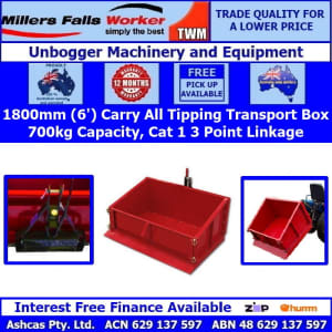 Millers Falls 700kg Heavy Duty Carry All Tipping Box 1800mm Wide 