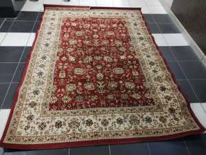 Medium area red carpet Turkey motif cut off for sale