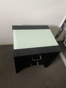 2x Identical black bedside tables (moving house sale)