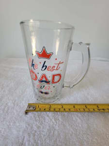 The best dad ever glass beer mug - new