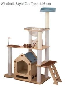 Cat tower with bowls and multilevel setup - Price negotiable