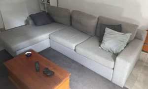 $ Stunning l shape DANDEn sofa with sofa bed and storage