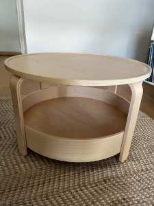Round birch coffee table 70cm