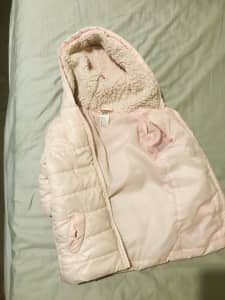 Baby girl pink puffy jacket size-1