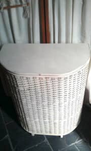 vintage cane laundry basket larger size
