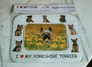 I Love(Heart) My Dog Magnetic Photo Frame & Magnet - Yorkshire Terrier