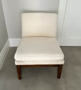 Freedom Furniture $990 Occasional Chair Linen Blend Natural Wood Legs