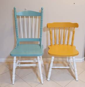 Upcycled wooden chairs 