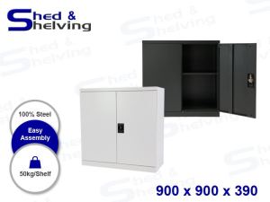 BRAND NEW Steel Storage Cabinet Lockable 900mm - Black or Grey