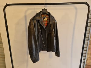 Mens vintage leather motorcycle jacket