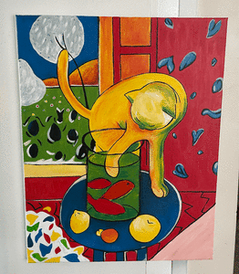 Matisse Cat Rendition Acrylic On Canvas