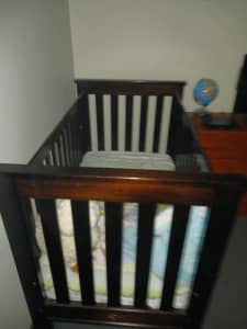 Boori country collection cot, mattress, bedding. Clean/used...