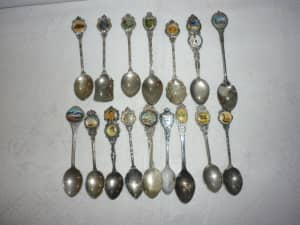 16 misc vintage souvenir spoons BARGAIN $15 THE LOT 